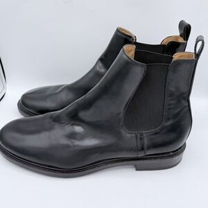 NEW ZARA MENS BLACK‎ PULL ON CHELSEA BOOTS SZ 10.5/44